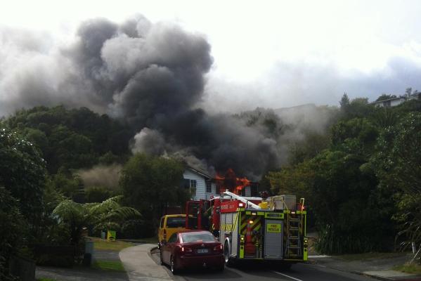 Flames seen billowing from Wellington house fire